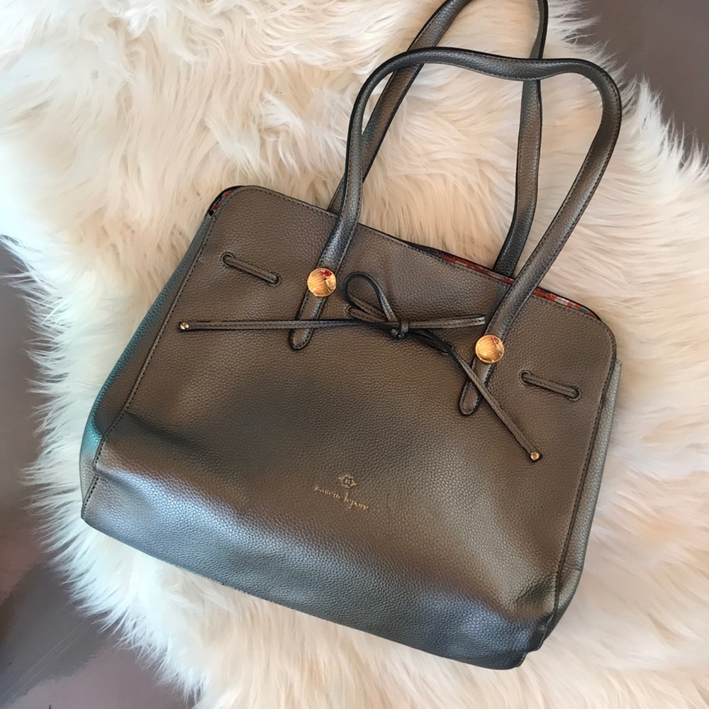 Nanette Lepore pewter pebbled purse vegan leather